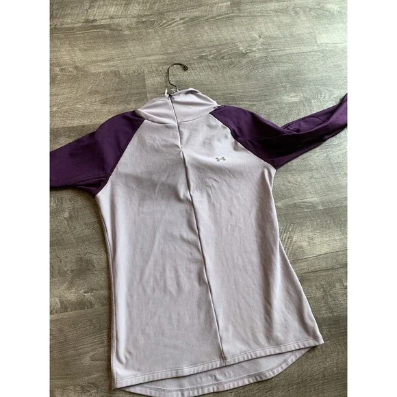 Under Armour Tech Graphic 1/4 Zip Long Sleeve hooded Running Top purple size L - Picture 7 of 11